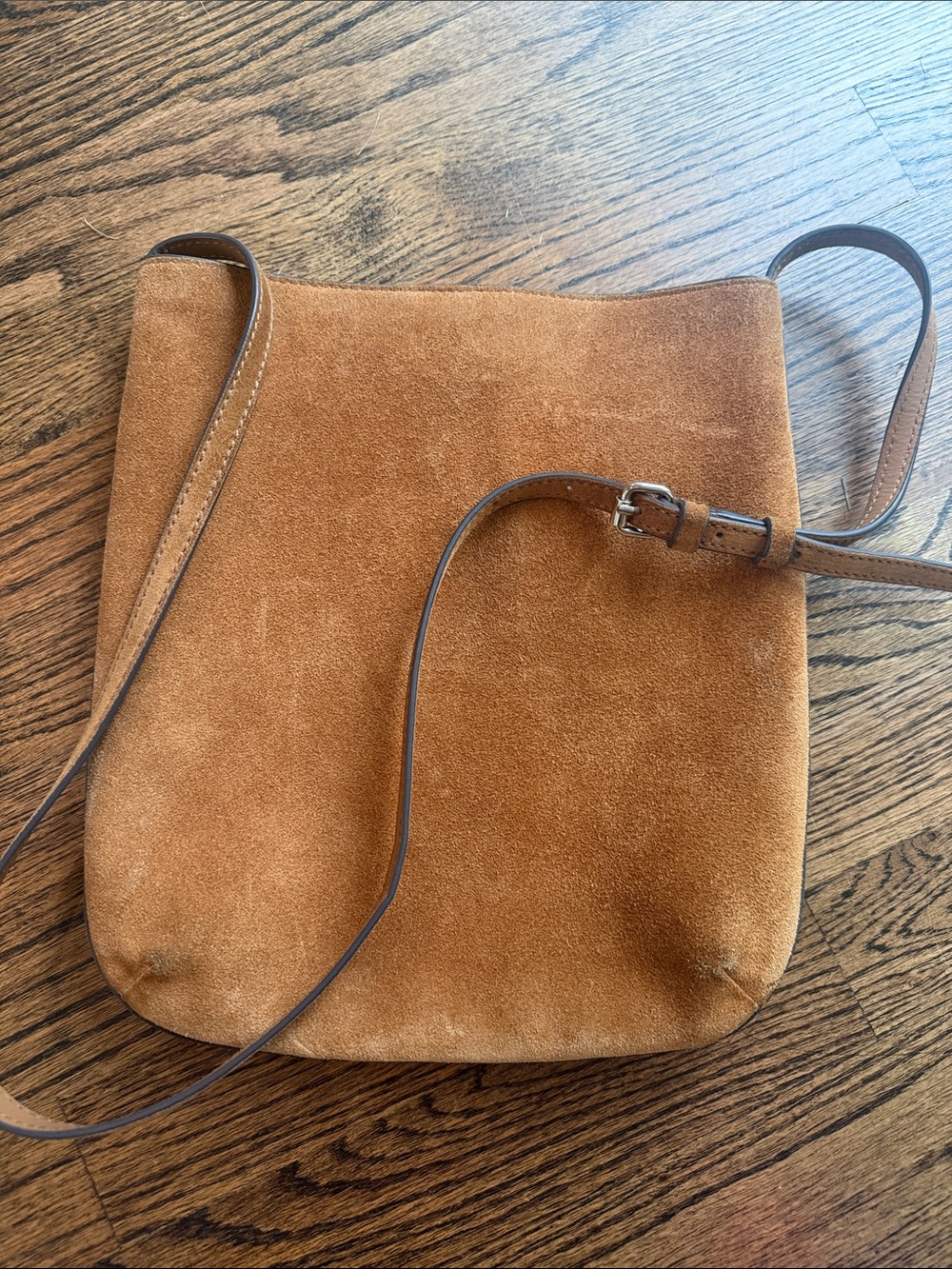 Banana Republic Suede Crossbody Bag in Cognac Brown